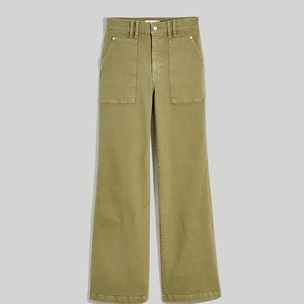 11" High-Rise Flare Jeans: Garment-Dyed Workwear Edition